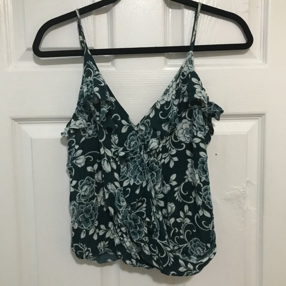 Green Floral Ruffle Cami - Picture 1 of 3